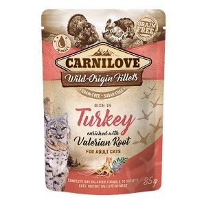 Carnilove Cat Pouch Rich in Turkey With Valerian, 85 g (Hrana Umeda - Pisici)