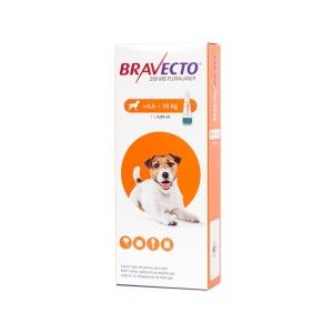 Bravecto Dog Spot On 250 mg, 4.5-10 kg, 1 pipeta (PRESCRIPTIE NECESARA)