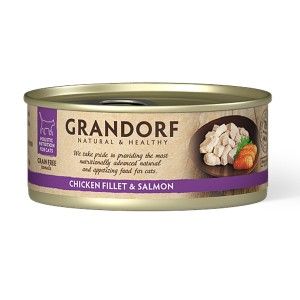 Grandorf Cat, Chicken Breast & Salmon, 70 g - conserva
