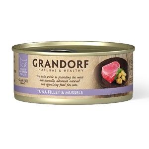 Grandorf Cat, Tuna Fillet & Mussels, 70 g - conserva