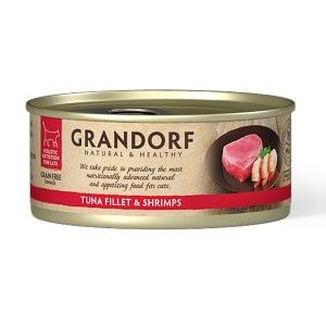 Grandorf Cat, Tuna Fillet & Shrimps, 70 g - conserva