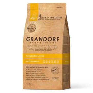 Grandorf Dog, 4 Meat & Brown Rice, Adult Mini Breeds, 1 kg - punga