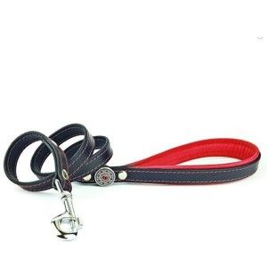 Bestia Lesa Bijou, Piele Naturala, 110 cm/2 cm, Negru/ Rosu (Lese)