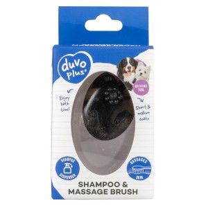 DuvoPlus Perie pentru Samponare Si Masaj, din Silicon, 11.5x7.5x6 cm (Igiena - Caini)