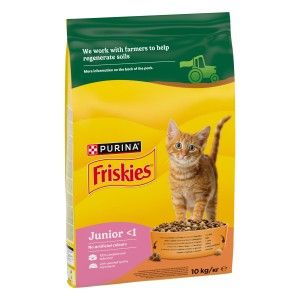 FRISKIES Pisica Junior, Pui, Lapte si Legume, 10 kg (Hrana Uscata - Pisici)