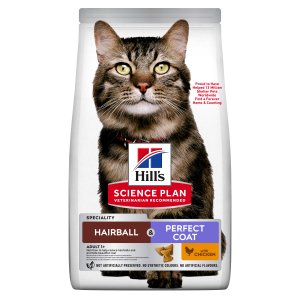 Hill's Science Plan Feline Hairball and Perfect Coat, Chicken, 3 kg - main
