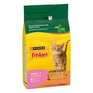 FRISKIES Pisica Junior, Pui, Lapte si Legume, 1.5 kg (Hrana Uscata - Pisici)