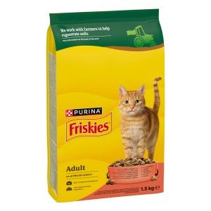FRISKIES Adult, Pisica, Vita, Pui si Legume, 1.5 kg (Hrana Uscata - Pisici)