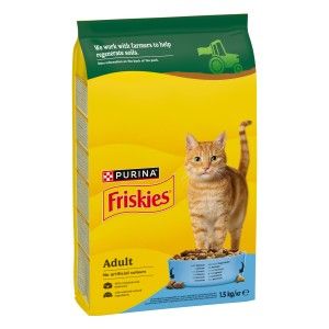 FRISKIES Adult, Pisica, Somon si Legume, 1.5 kg (Hrana Uscata - Pisici)