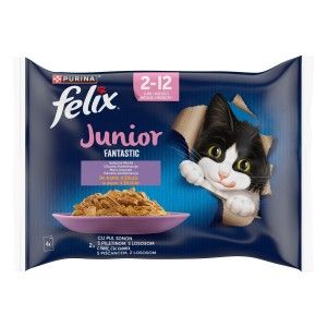 Felix Fantastic Junior Multipack, Pui in Aspic, 4 x 85 g (Hrana Umeda - Pisici)