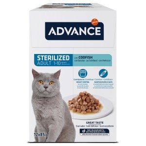 1 BAX ADVANCE CAT WET STERILIZAT COD PLIC 85g (12BUC/BAX)