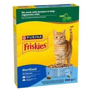FRISKIES Adult, Pisica Sterilizata, Somon si Legume, 300 g (Hrana Uscata - Pisici)
