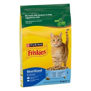FRISKIES Adult, Pisica Sterilizata, Somon si Legume, 10 kg (Hrana Uscata - Pisici)