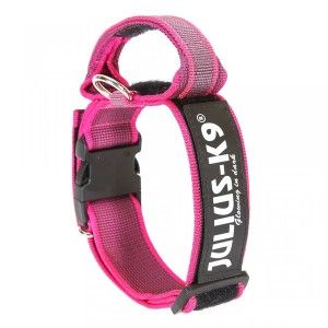 Zgarda K9 nylon cu maner, 50 mm, roz