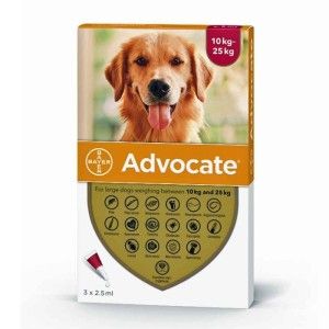 Advocate 250 Caine | Pipeta antiparazitara Advocate (10 - 25 kg) 1 cut - 3 pipete