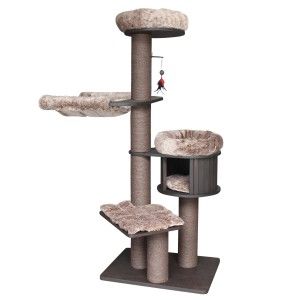 Ansamblu de joaca pisici, Meraki Home, Espresso Cloud Large, 75 x 56 x 175 cm