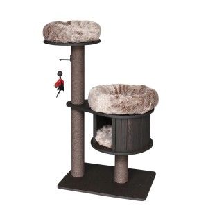 Ansamblu de joaca pisici, Meraki Home, Espresso Cloud Small, 65 x 45 x 119 cm