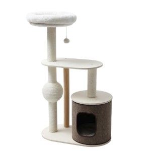 Ansamblu de joaca pisici, Meraki Home, Ivory Haven, 70 x 39 x 118 cm