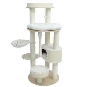 Ansamblu de joaca pisici, Meraki Home, Ivory Loft Tower, 69 x 69 x 161 cm