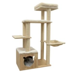 Ansamblu de joaca pisici, Meraki Home, Nordic Pine, 65 x 40 x 124 cm