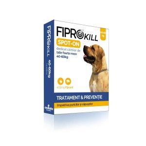 Antiparazitar Extern Pentru Caine 40-60 Kg Fiprokill Dog "Xl" 402 Mg Spot-on 3 Pip/ Cut