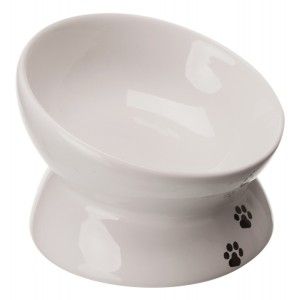 Trixie, castron ceramic ridicat ergonomic, alb, 0.15 L/ 13 cm (Castroane)