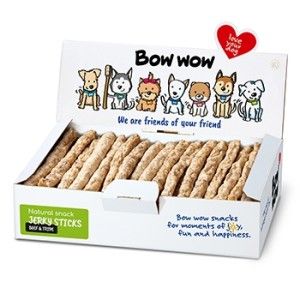 Bow Wow Recompense pentru caini natural sticks cu burta de vita, 50 buc/ cutie