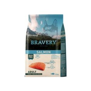 Hrana Uscata Caini, Bravery Dog, Large-Medium Adult, Somon, 4 kg (Hrana Uscata - Caini)