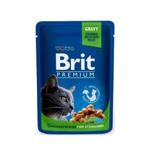 Brit Premium Sterilised Cat plic cu carne de pui, 100 g