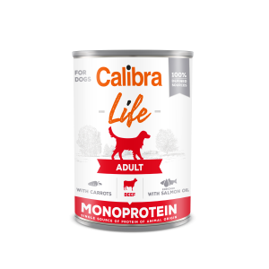 Calibra Dog Life Adult Beef with carrots 400 g, conserva