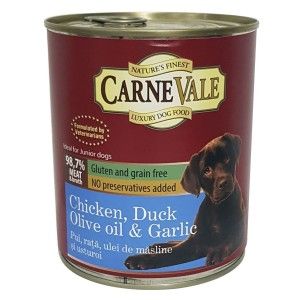 Hrana umeda caini, Carnevale Junior Pui, Rata, Usturoi & Ulei de Masline, 800 g (Hrana Umeda - Caini)