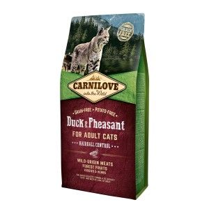 Carnilove Duck & Pheasant Cats Hairball Control, 6 kg (Hrana Uscata - Pisici)