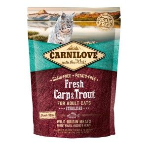Carnilove Fresh Carp and Trout, Sterilised Adult, 400 g (Hrana Uscata - Pisici)