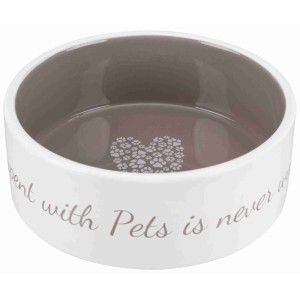 Castron ceramic Pet's Home 1.4 l/ 20 cm crem/taupe 25055