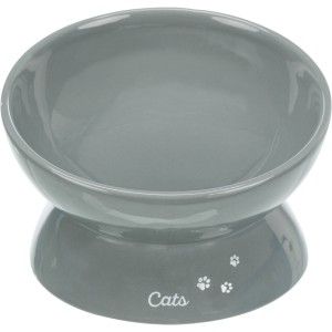 Trixie, castron ceramic ridicat ergonomic, gri, 0.35 L/ 17 cm (Castroane)