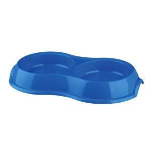 Castron Dublu Plastic Antiderap 0.2 l/11 cm 24985 - albastru