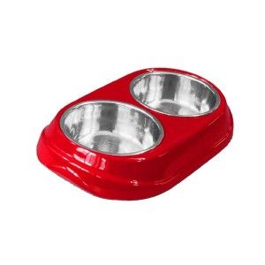 Castron Melamina Inox Rosu 2x150ml