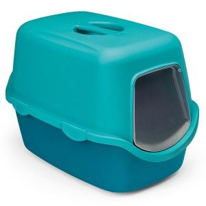 Litiera acoperita, Stefanplast Cathy Niagara Blue, 56x40x40cm