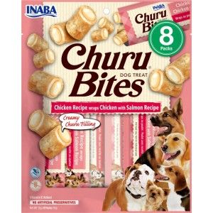 Churu Bites Recompense pentru Caini cu Pui si Somon, 12 g x 8 buc