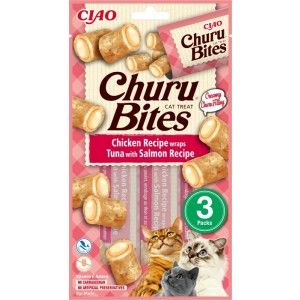 Churu Bites Recompense pentru Pisici cu Pui, Ton si Somon, 10 g x 3 buc