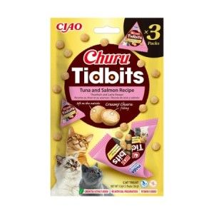 Churu Cat Tidbits, Recompense Pisici, Ton si Somon, 12 g x 3 buc (Delicii - Pisici)