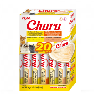 Churu Cat Varieties Recompense Cremoase cu Pui si Vita, 14 g x 20 buc