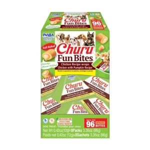 Churu Dog Fun Bites, Recompense Caini, Pui & Dovleac, 12 g x 8 buc (96 g) (Delicii - Caini)