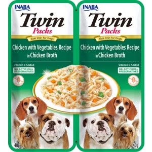 Churu Dog Twin Pui si Legume in Supa de Pui, 40 g x 2 buc