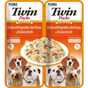 Churu Dog Twin Pui cu Legume si Vita in Supa de Pui, 40 g