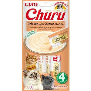 Churu Recompensa Cremoasa Reteta Pui cu Somon, 14 g x 4 buc