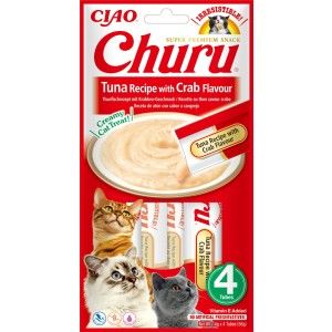 Churu Recompensa Cremoasa Reteta Ton cu Aroma de Crab, 14 g x 4 buc