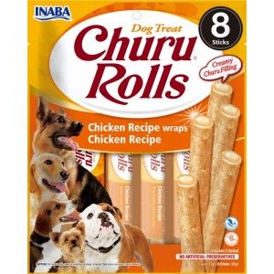 Churu Rolls Recompense pentru Caini cu Pui, 12 g x 8 buc