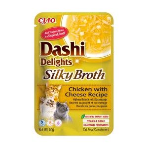 Ciao Dashi Delights Silky Broth, Pui si Branza, 40 g (Delicii - Pisici)