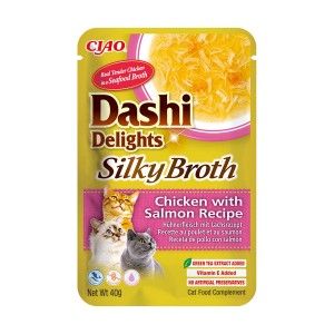 Ciao Dashi Delights Silky Broth, Pui si Somon, 40 g (Delicii - Pisici)